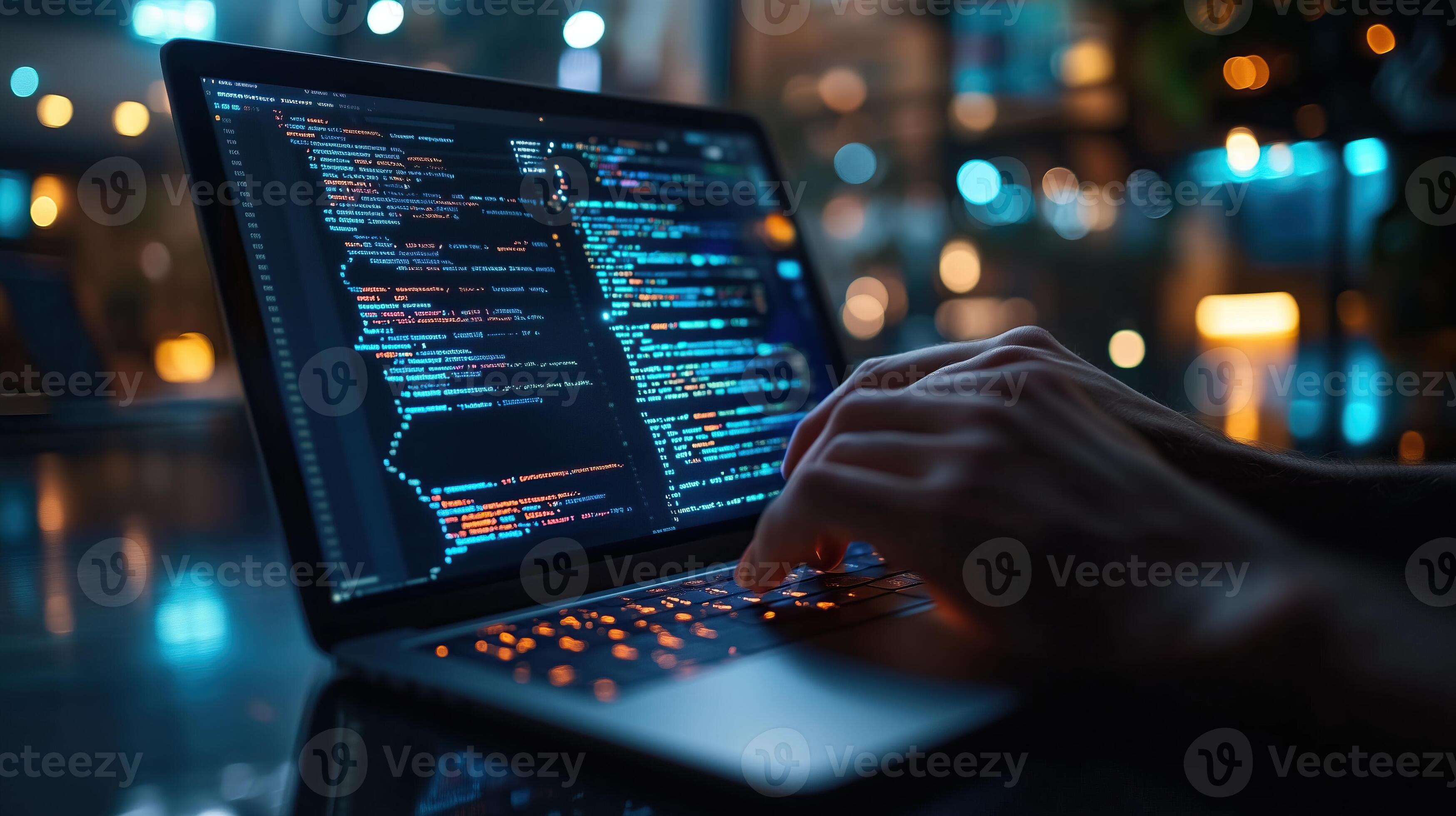 Programming code on computer screen